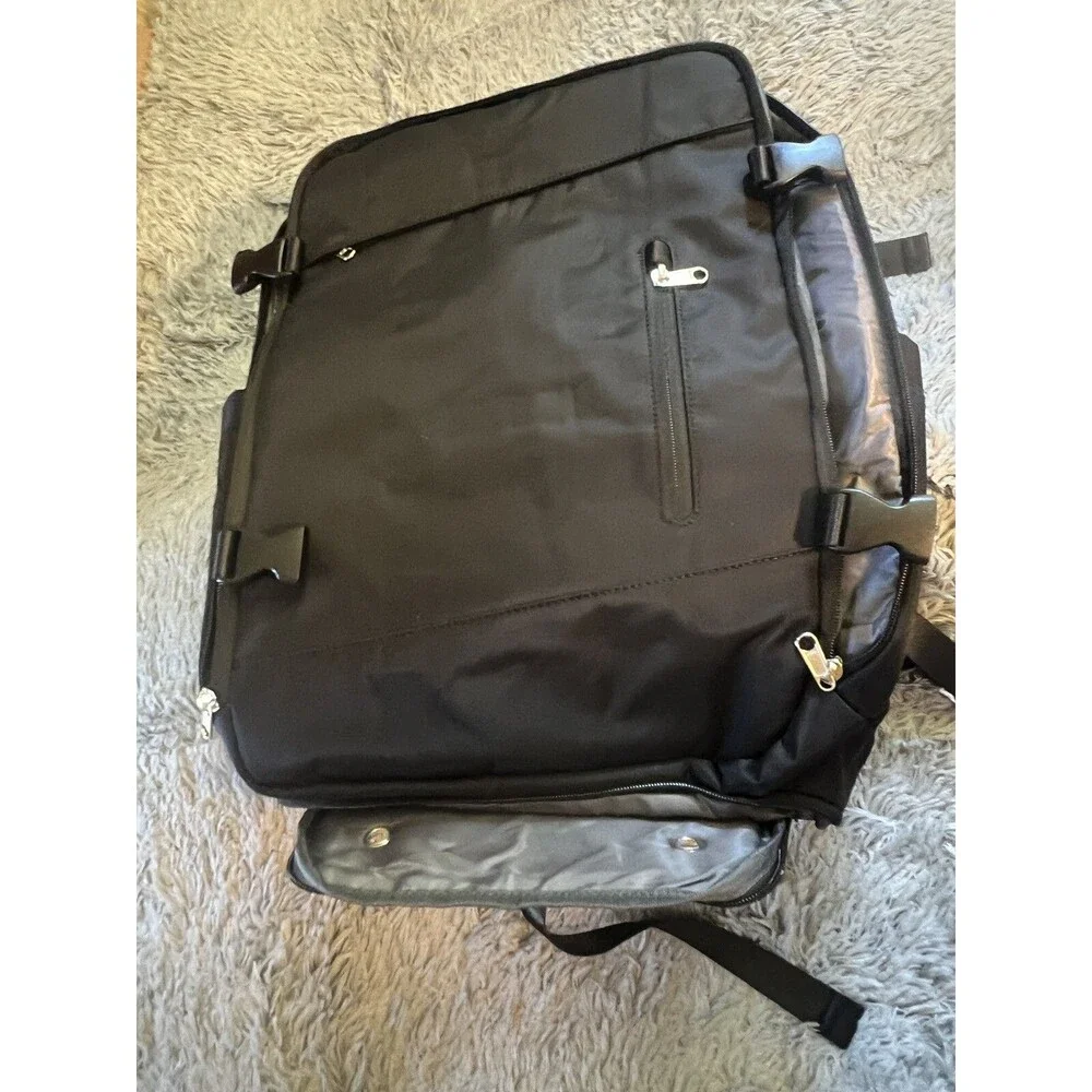 Hiking/BackPack With USB 18x13x6” Multi Compartments Heavy Duty Black Book bag
